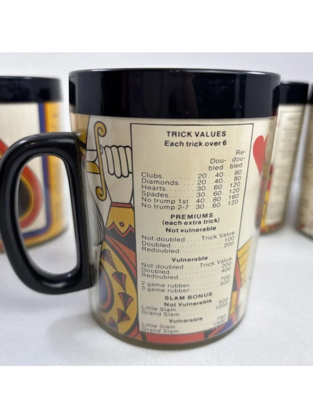 Thermo-serv Bridge Card Game Rules Cups 4 Ace King Queen Jack Plastic 1976 Vtg